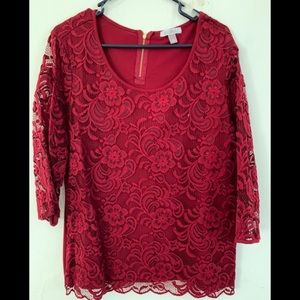 Red Lace Top